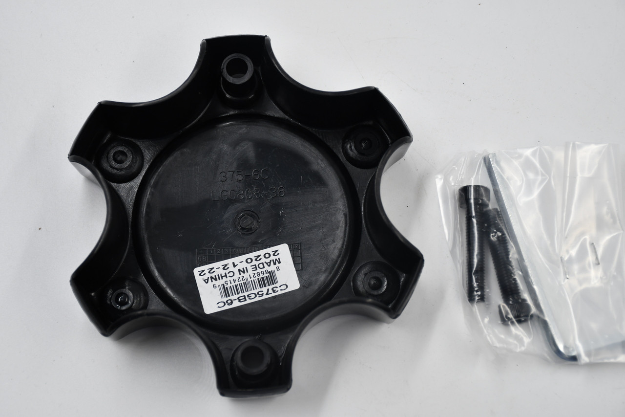 Vision 375 Warrior Gloss Black 6 Lug Wheel Center Cap C375GB-6C 6x5.5 6x135