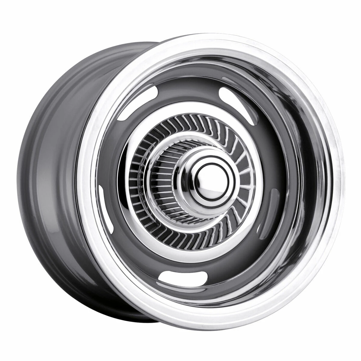 Set 4 15" Vision 55 Rally Silver 15x7 Wheels 5x5 (5x127) 6mm Rims