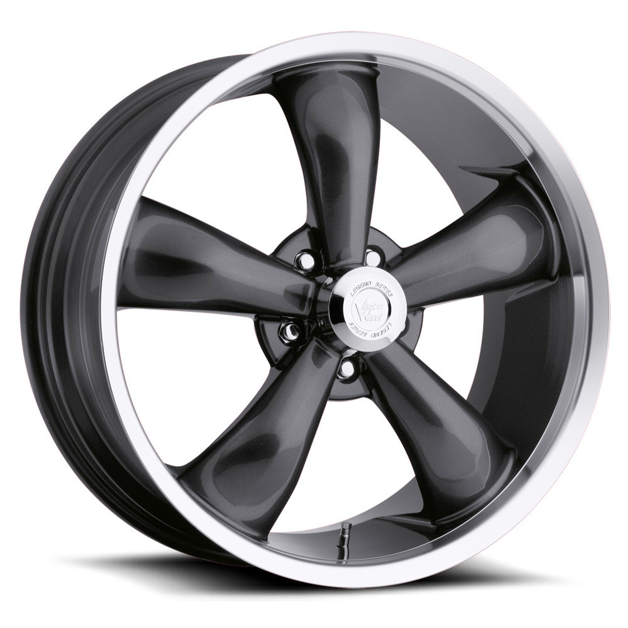 20" Vision Muscle 142 Legend 20x9.5 5x115 12mm Wheel Gunmetal Machined Lip Rim