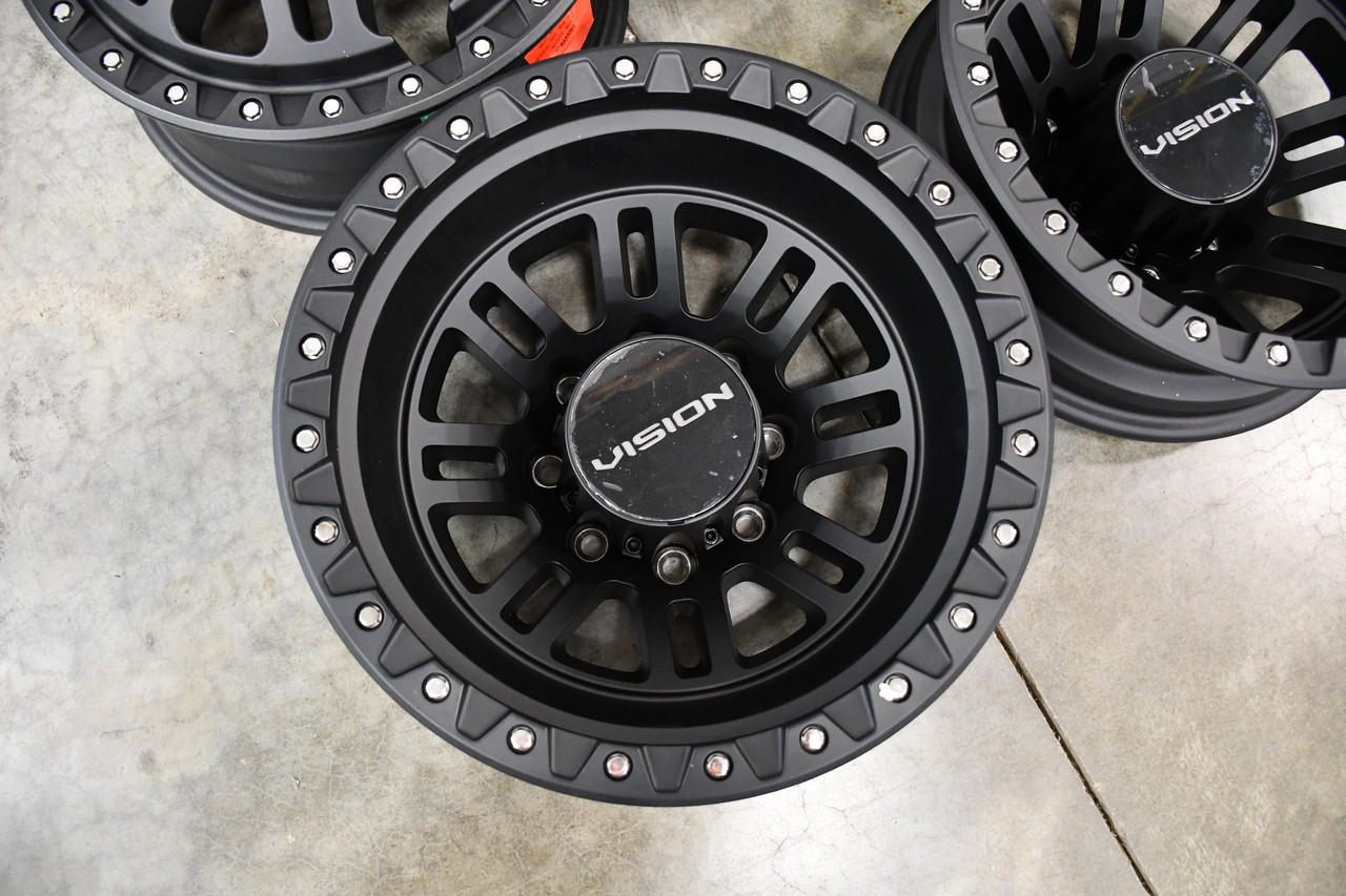 17" Vision HD 408 Manx 2 Dually Satin Black Front Wheel 17x6.5 8x210 121.35mm