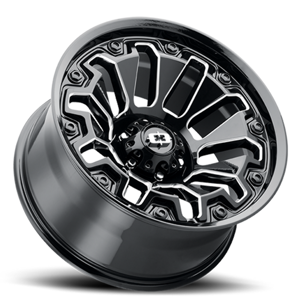 20" Vision 362 Armor Black Milled Spoke Black Bolt Wheel 20x10 6x5.5 Rim -25mm