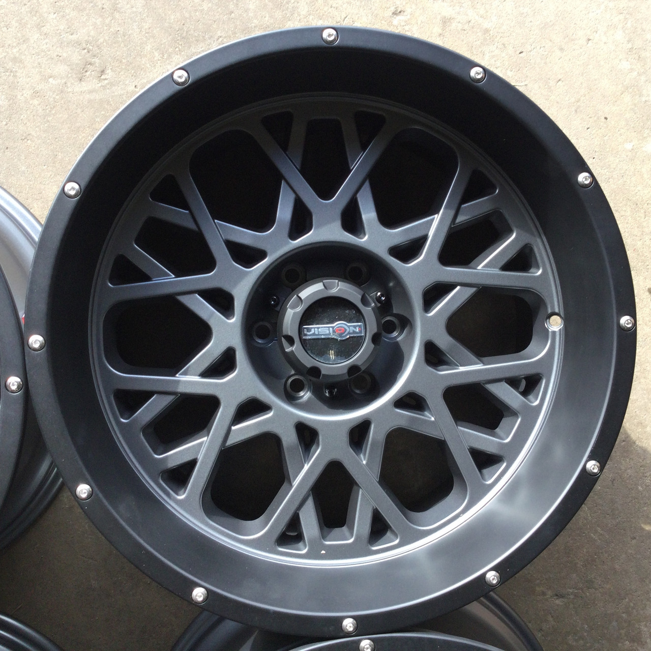 20" Vision 412 Rocker Anthracite Satin Black Lip Wheel 20x12 5x5.5 Rim -51mm