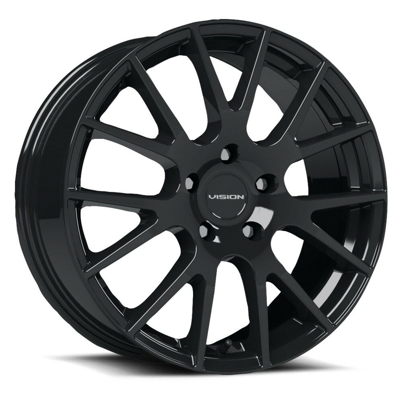 17" Vision Street 18 Hellion Gloss Black Wheel 17x7.5 5x4.5 (5x114.3) Rim 40mm