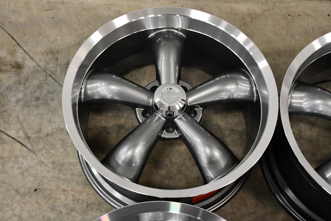 18" Vision American Muscle 142 Legend Gunmetal Machined Lip 18x8.5 5x5 -6mm Rim