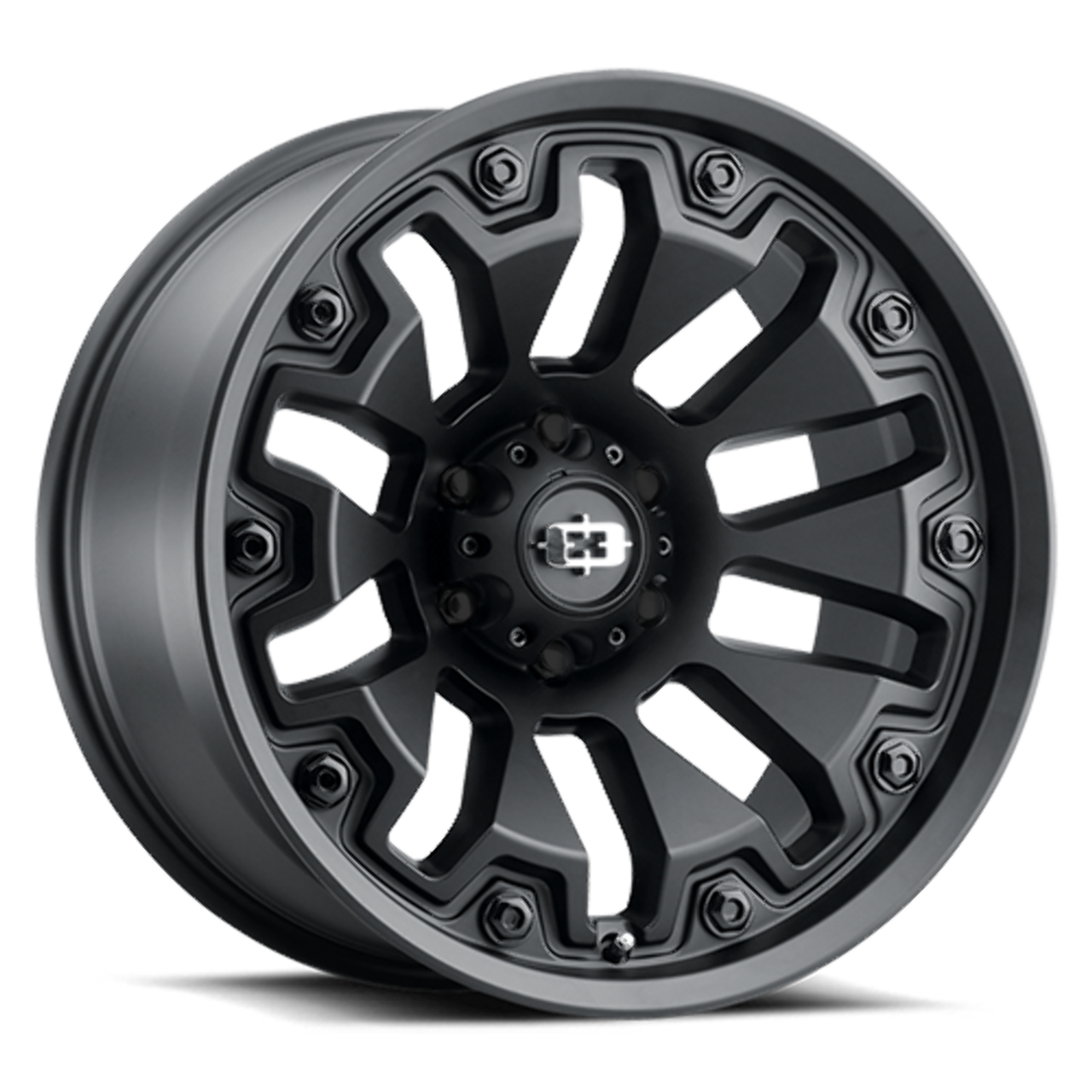 20" Vision 362 Armor Satin Black with Black Bolt Inserts Wheel 20x9 5x5 Rim 10mm