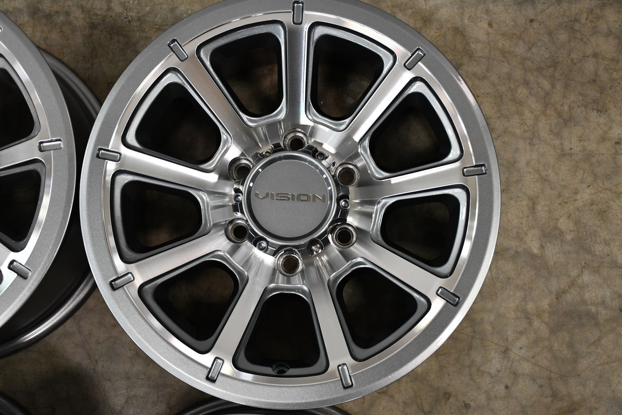 Set 4 17" Vision 353 Turbine Gunmetal Machined Face Wheels 17x8.5 6x5.5 Rim 18mm