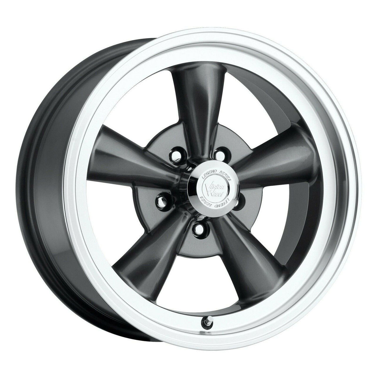 Set 4 17" Vision 141 Legend 5 Gunmetal Machined Lip 17x8 Wheels 5x5.5 (5x139.7) 0mm Rims