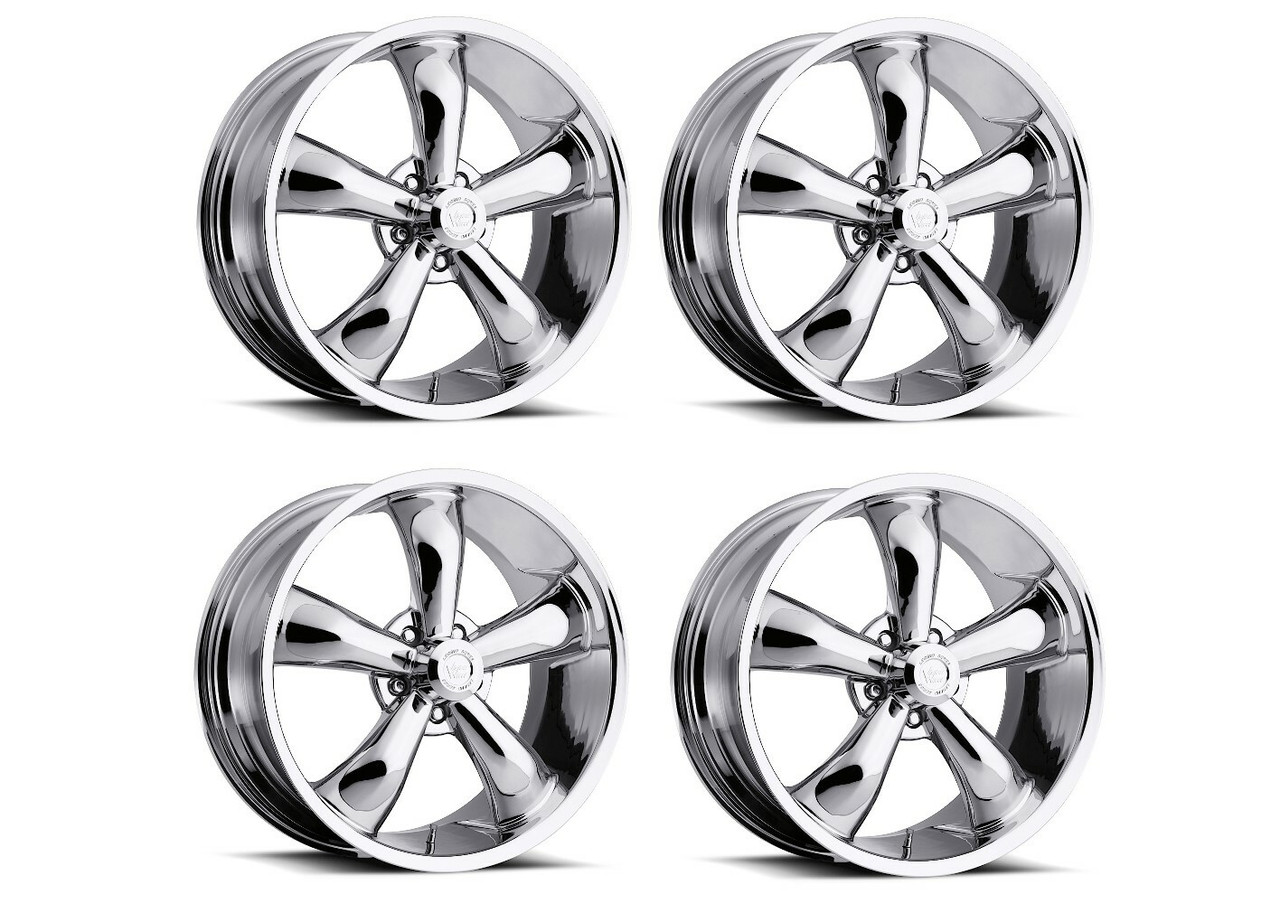 Set 4 18" Vision American Muscle 142 Legend Chrome Wheels 18x9.5 5x4.75 0mm Rims