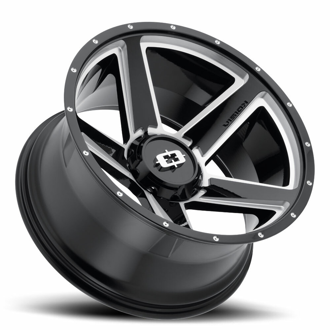18" Vision HD 390 Empire Gloss Black Milled Spoke Wheel 18x9 5x4.5 Rim 18mm