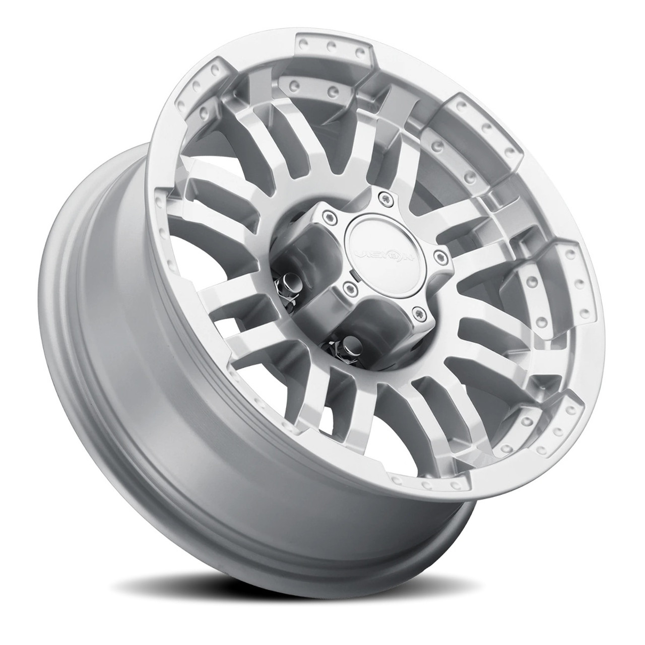 15" Vision HD 375 Warrior Marine Paint Silver Wheel 15x6 5x5 For Chevy GMC 0mm