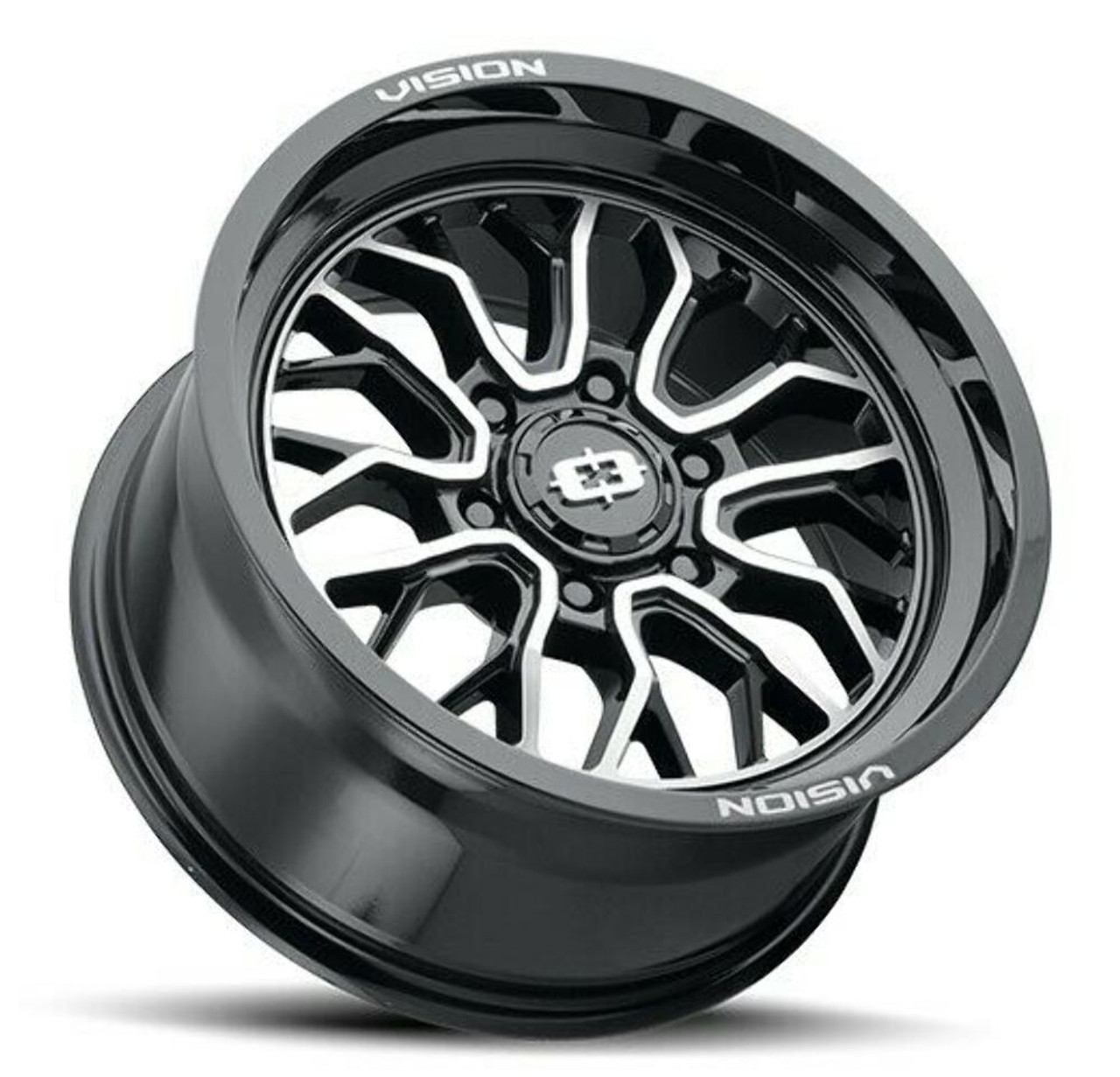 22" Vision 402 Riot Gloss Black Machined Face Wheel 22x10 6x135 Truck Rim -19mm