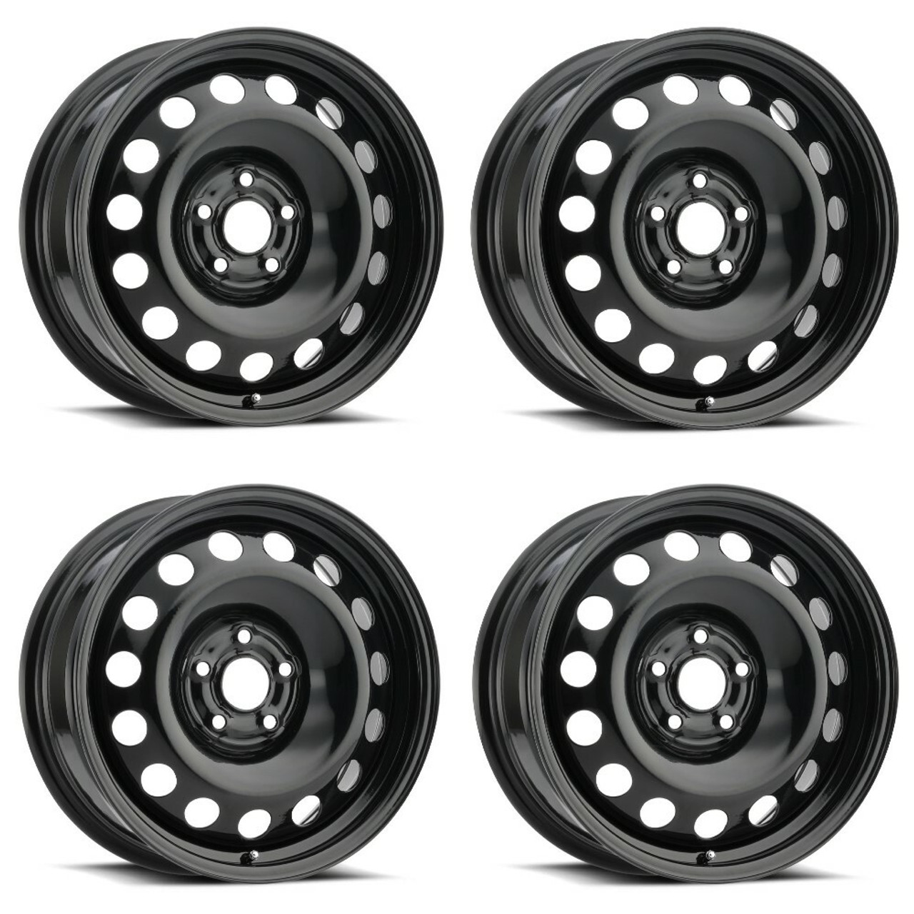 Set 4 17" Vision HD SW60 Black Wheels 17x6.5 5x5 (5x127) Rims 40mm