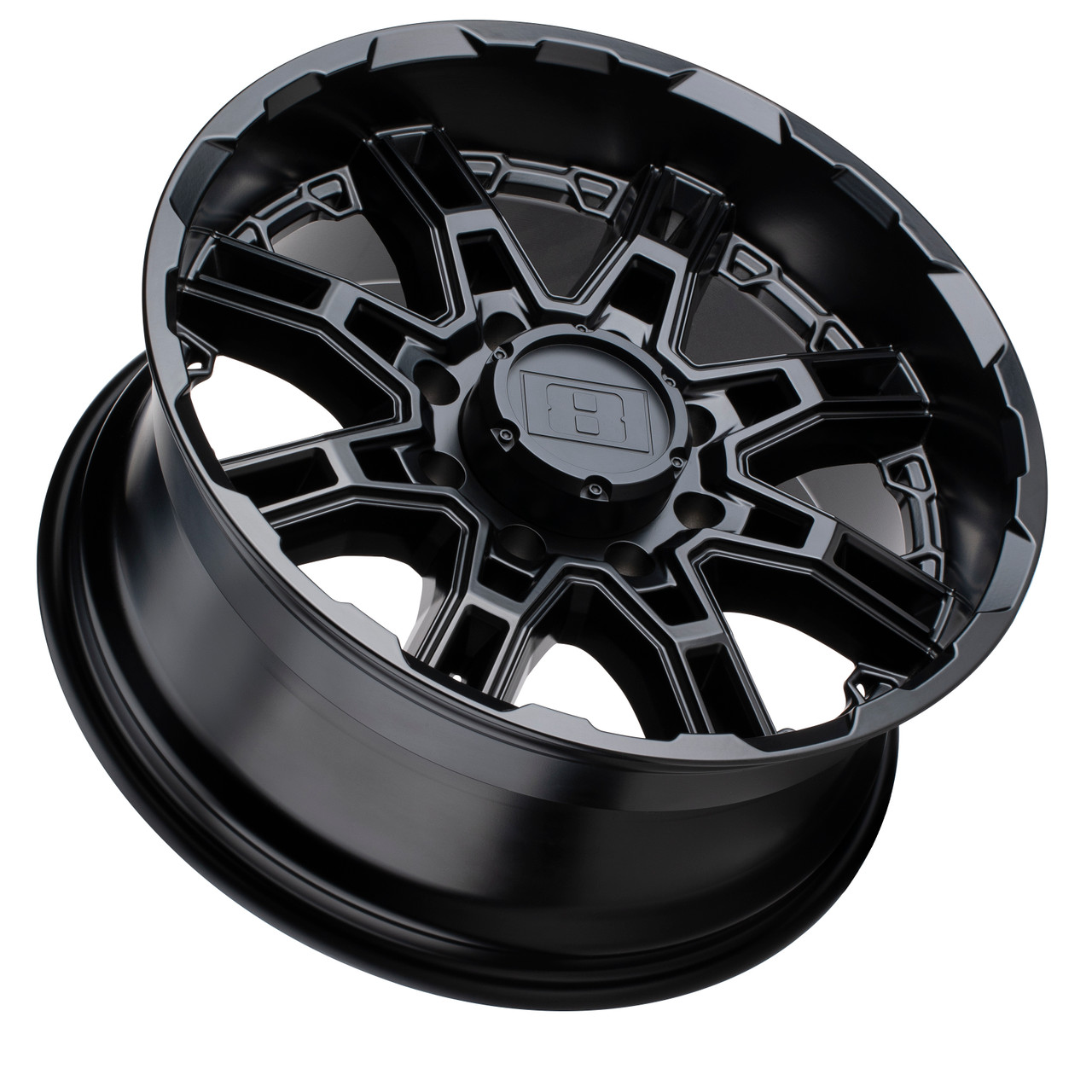 Level 8 Slingshot 16x8.5 6x135 Matte Black Wheel 16" -10mm Truck Rim