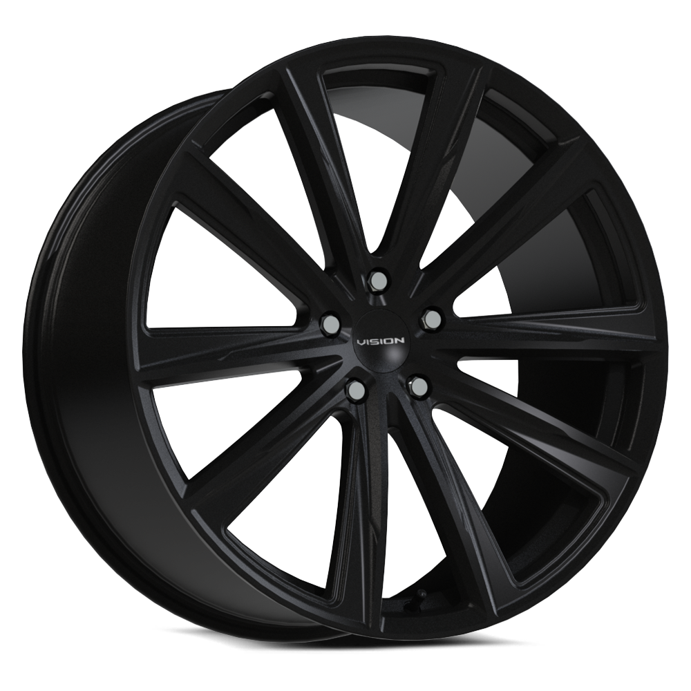 20" Vision 471 Splinter Satin Black 20x9 Wheel 5x112 32mm Rim