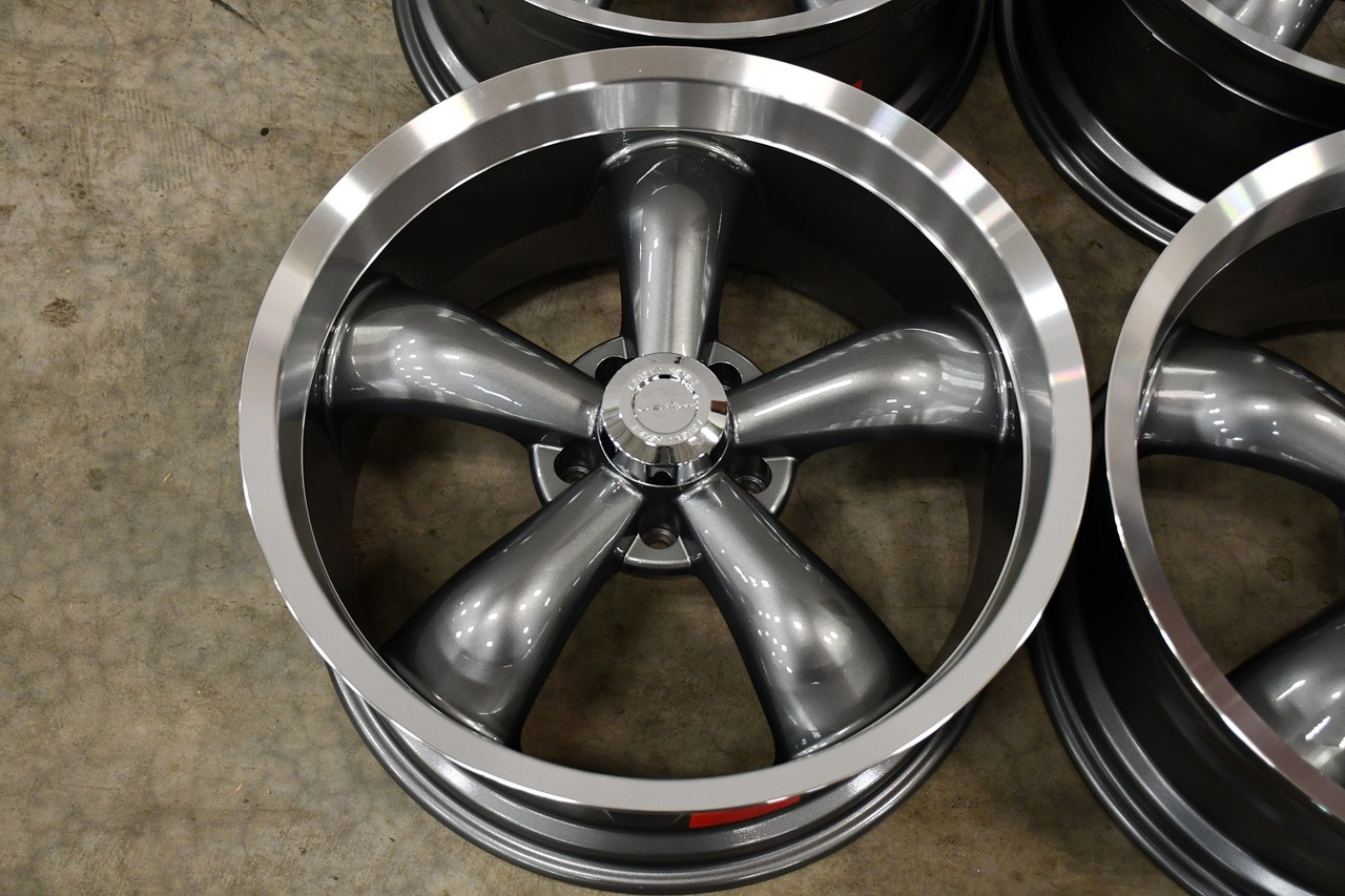 Set 4 18" Vision Muscle 142 Legend Gunmetal Machined Lip 18x8.5 5x4.5 Rims 20mm