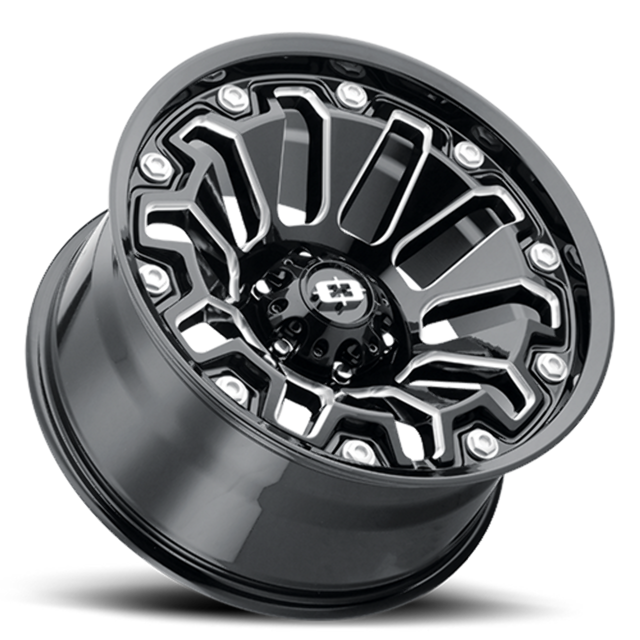 20" Vision Off-Road 362 Armor Gloss Black Milled Spoke Wheel 20x9 8x6.5 Rim 12mm