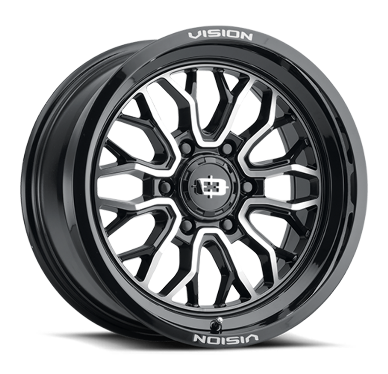 20" Vision Off-Road 402 Riot Gloss Black Machined Face Wheel 20x9 5x5.5 Rim 12mm
