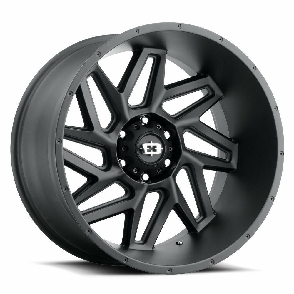 Set 4 20" Vision Off-Road 361 Spyder Satin Black Wheels 20x12 5x5.5 Rims -51mm