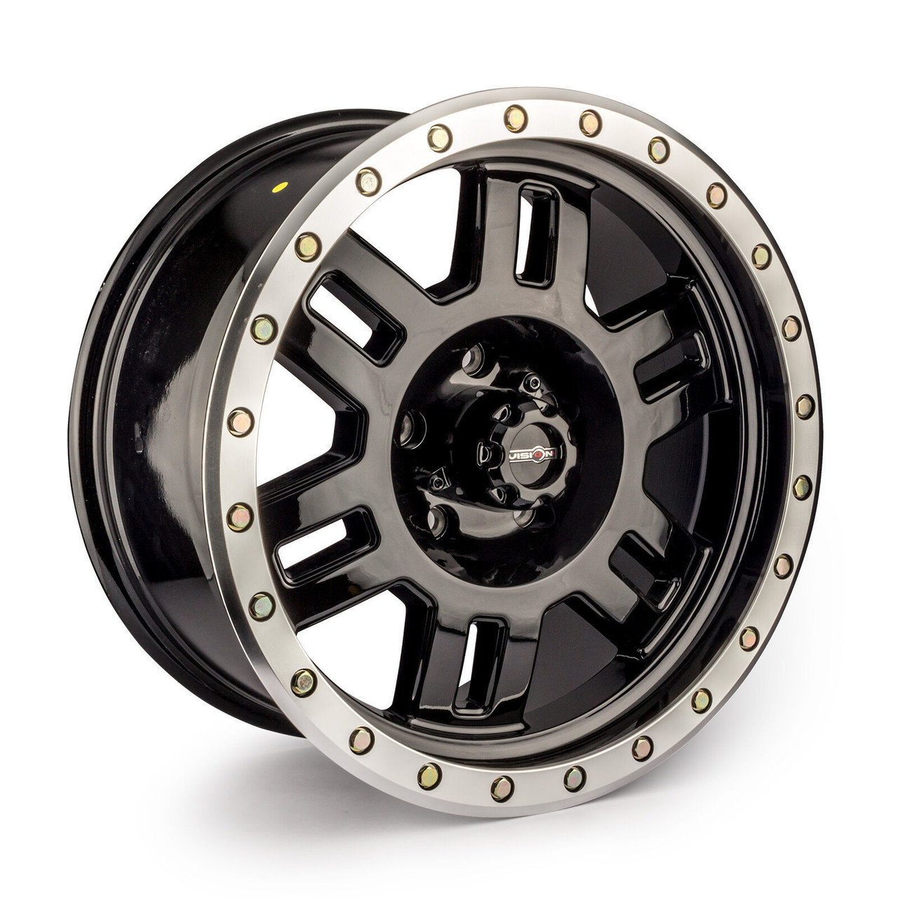 17" Vision Off-Road 398 Manx Gloss Black Machined Lip Wheel 17x8.5 5x4.5 Rim 0mm