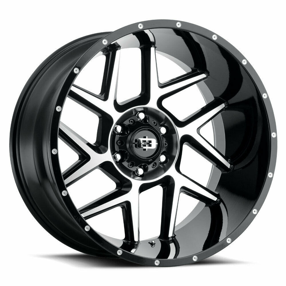 20" Vision Off-Road 360 Sliver Gloss Black Machined Face Wheel 20x10 6x135 -25mm