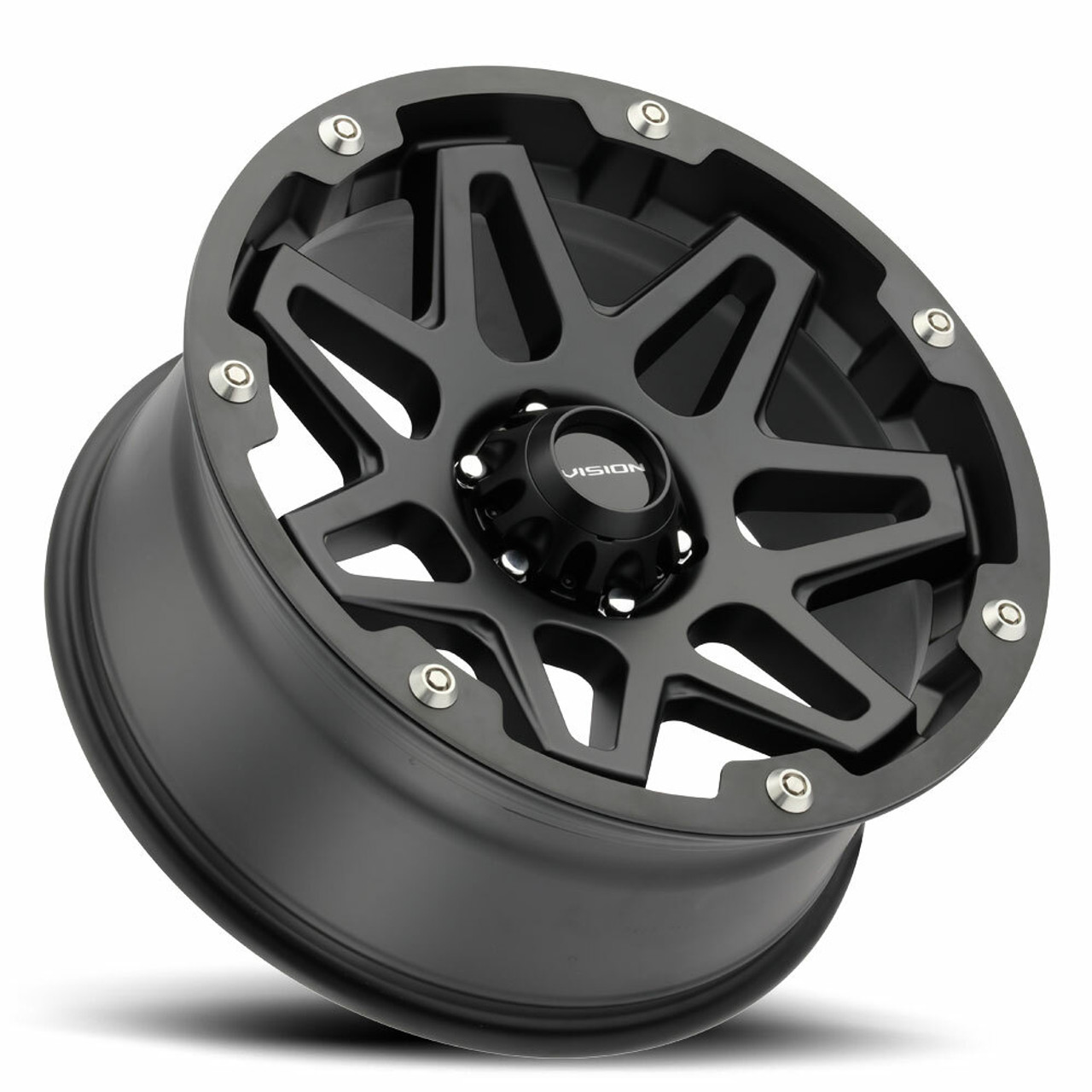 12" Vision ATV 416 Se7en Matte Black Wheel 12x7 4x110 Rim 2.5mm