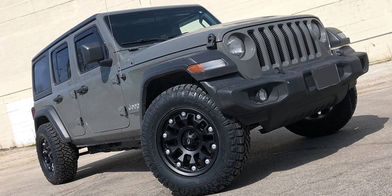Set 4 18" Vision Off-Road 362 Armor Satin Black Wheels 18x9 5x5.5 12mm Rims
