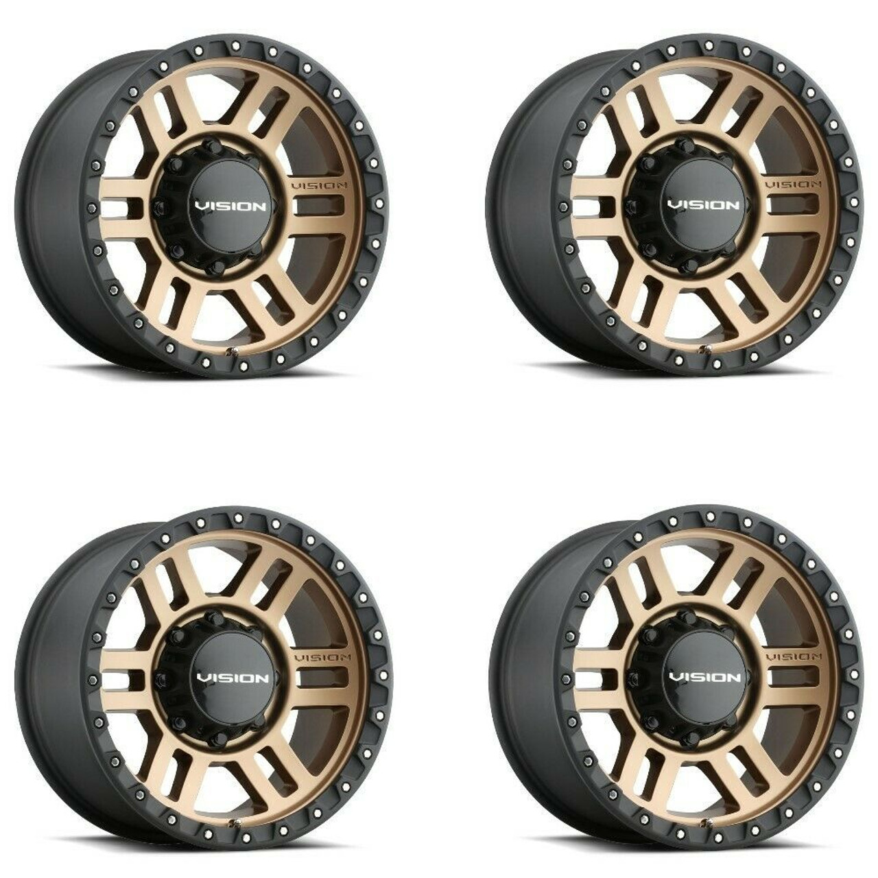 Set 4 18" Vision Off-Road 354 Manx 2 Bronze Wheels 18x9 6x5.5 Truck Rims 12mm