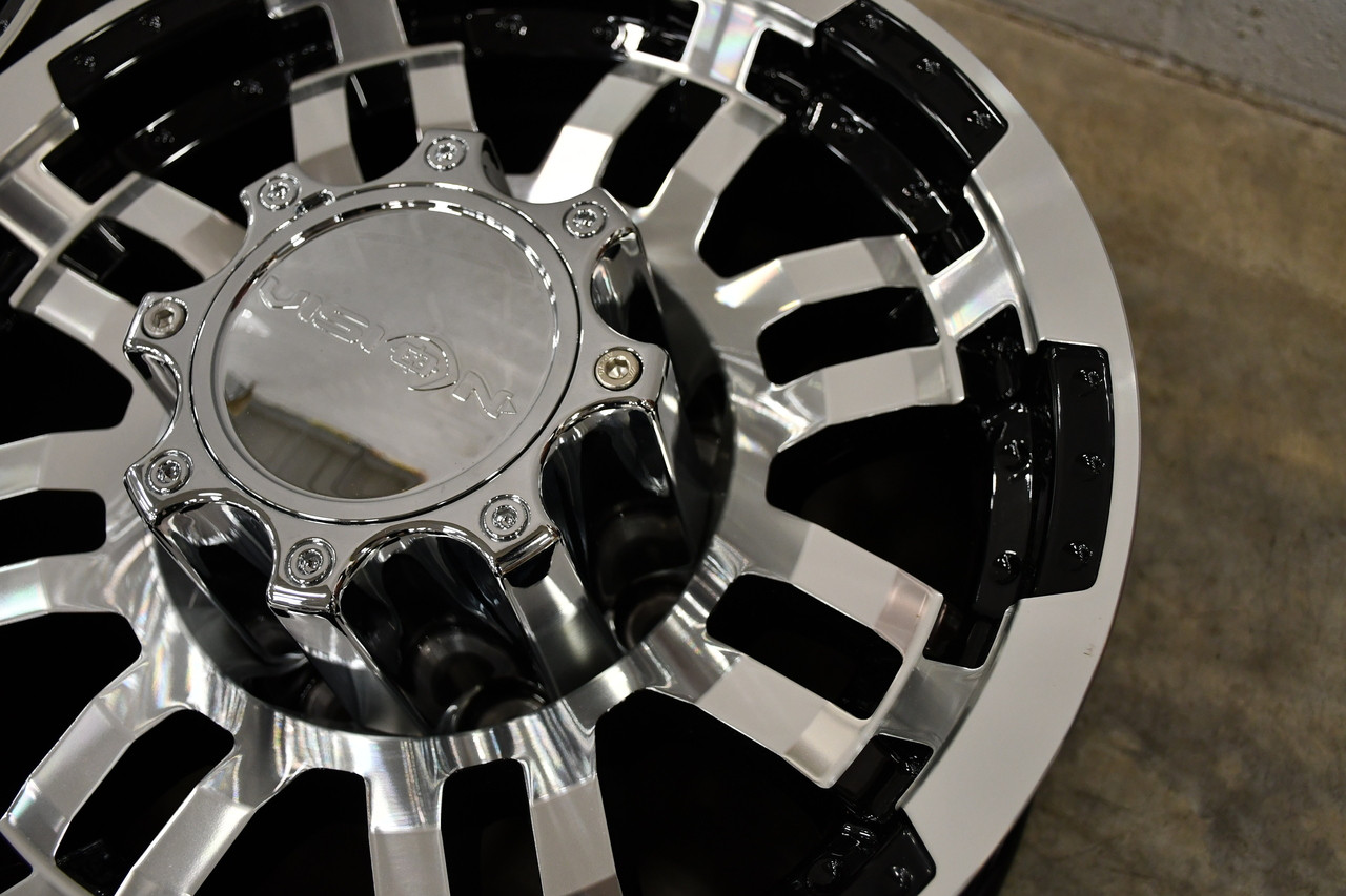 17" Vision 375 Warrior Gloss Black Machined Face Wheel 17x8.5 8x6.5 Rim 18mm
