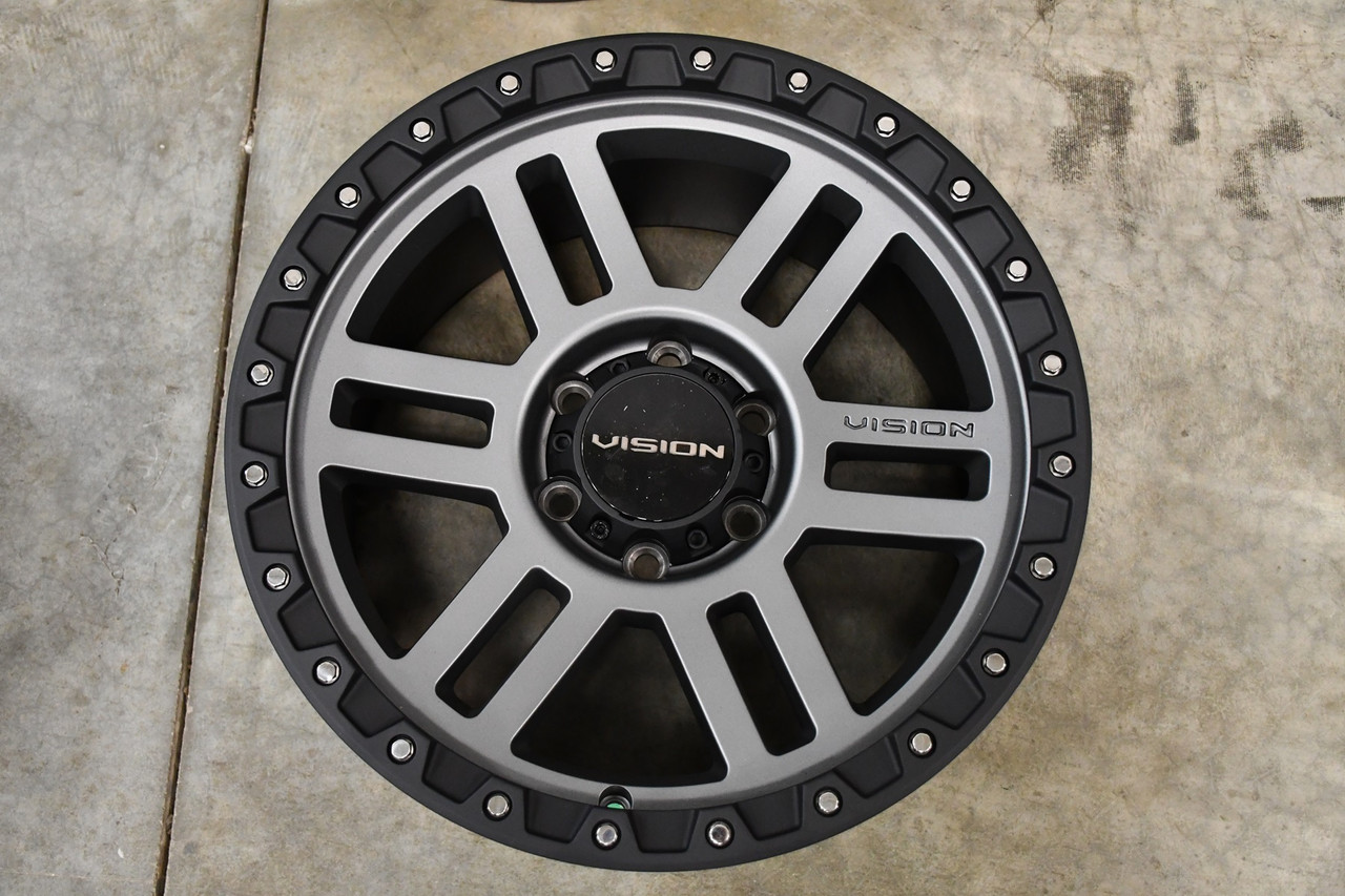 18" Vision Off-Road 354 Manx 2 Satin Grey Wheel 18x9 8x180 For Chevy GMC 12mm