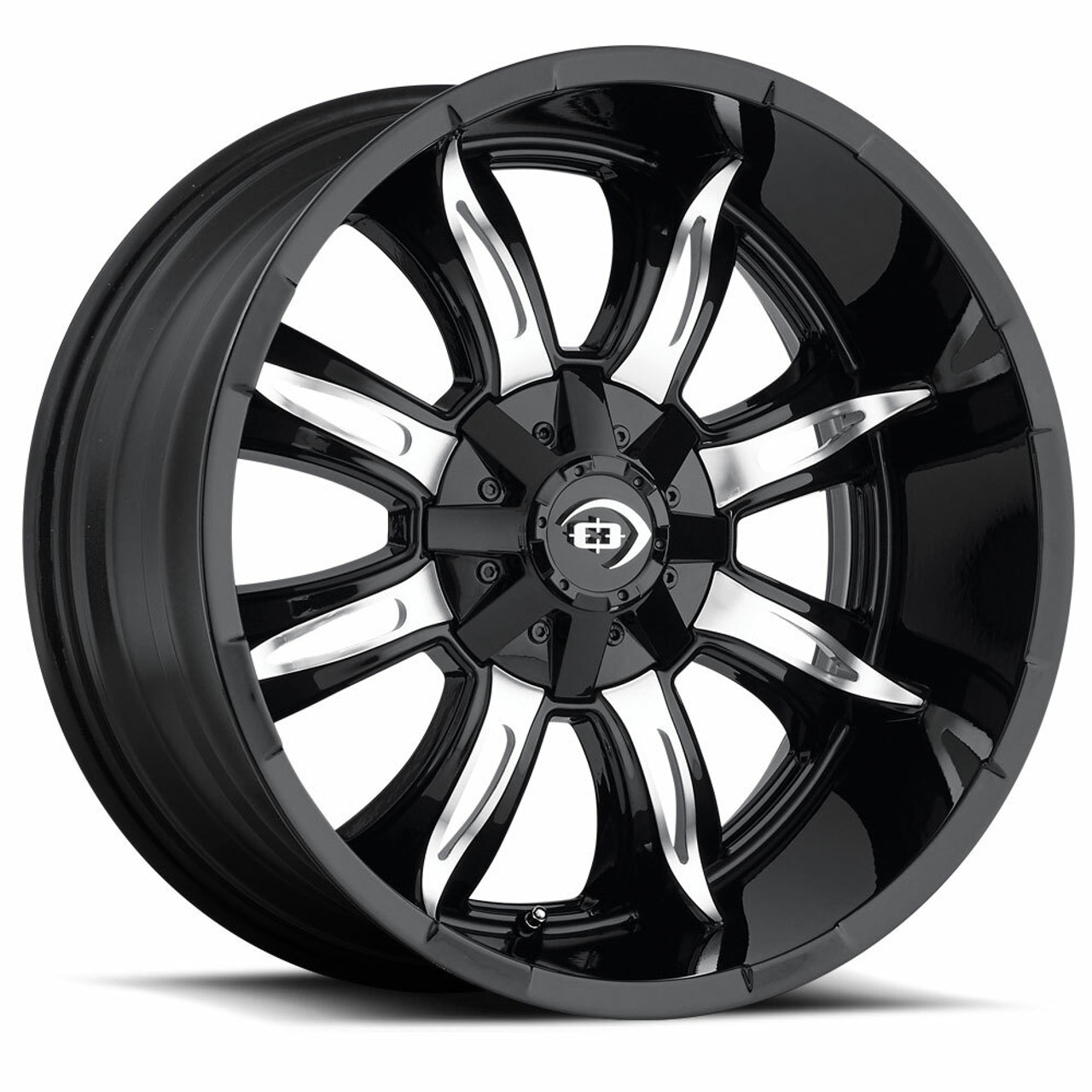 20" Vision Off-Road 423 Manic Gloss Black Machined Face Wheel 20x9 6x5.5 (6x139.7) Rim 12mm