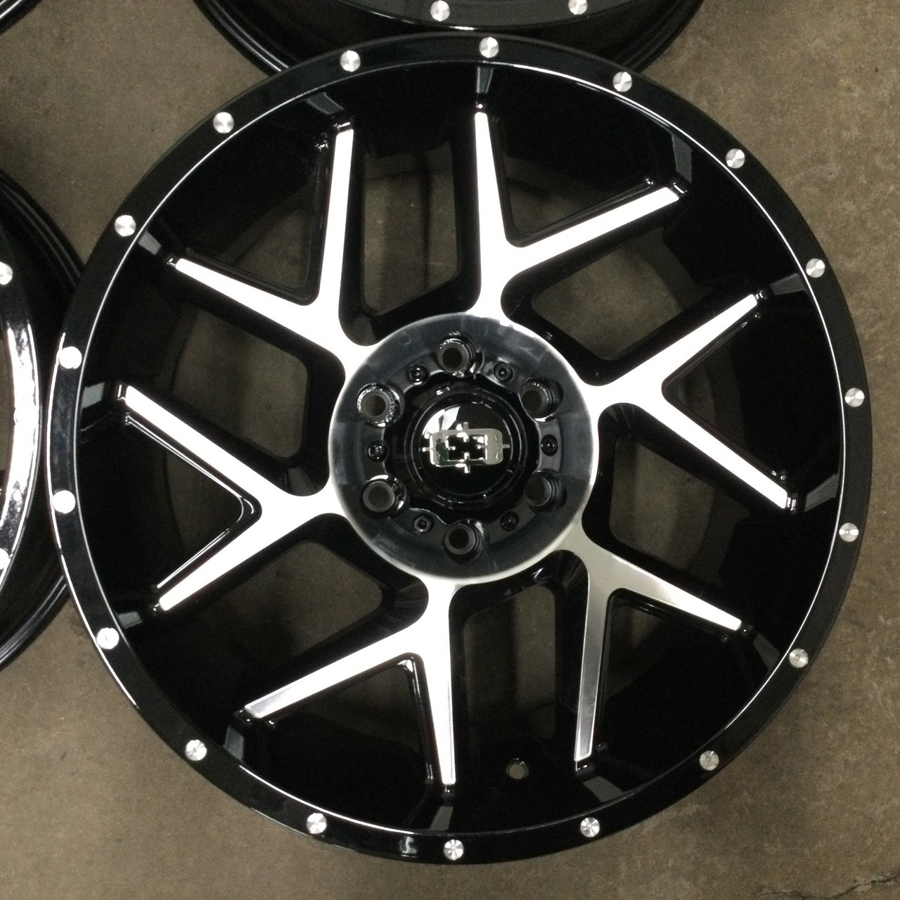 20" Vision 360 Sliver Gloss Black Machined Face Wheel 20x10 5x5 -25mm Truck Rim
