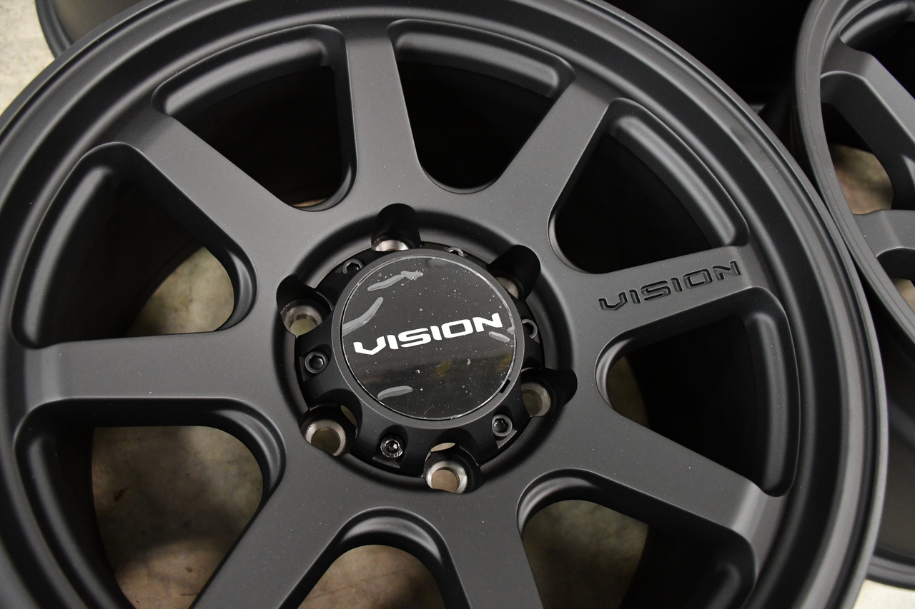 17" Vision 351 Flow  Satin Black 17x9 Wheel 6x5.5 (6x139.7) 20mm Truck SUV Rim
