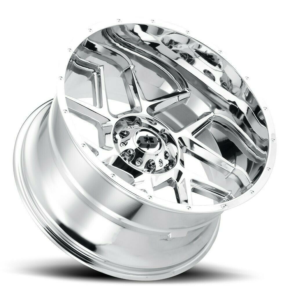 Set 4 24" Vision 360 Sliver Chrome 24x12 Wheels 5x5 (5x127) -51mm Rims