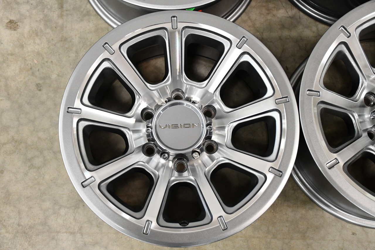 17" Vision Off-Road 353 Turbine Gunmetal Machined Face Wheel 17x8.5 6x5.5 18mm