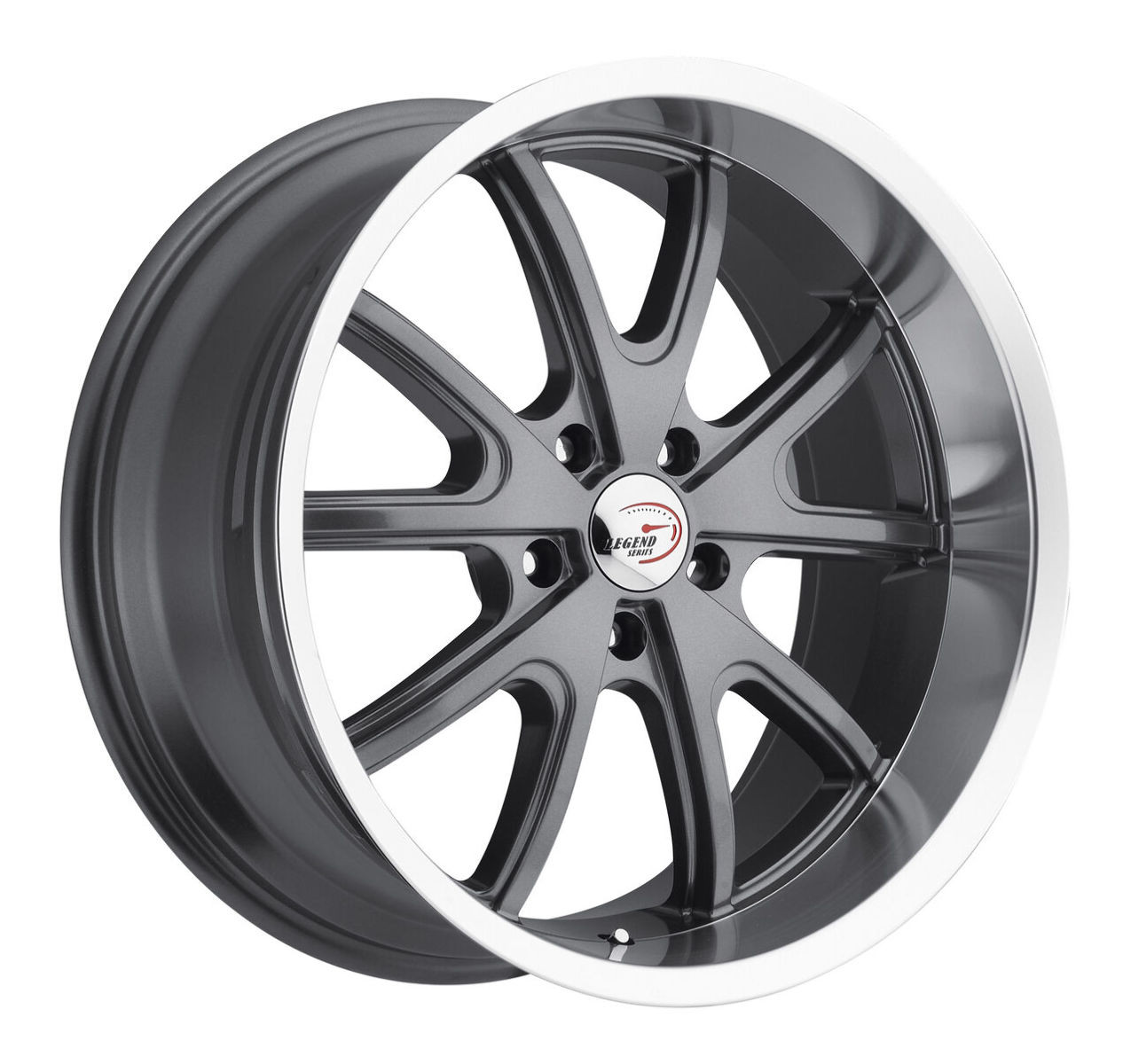 Set 4 18" Vision Muscle 143 Torque Gunmetal Machined Lip 18x8.5 5x115 Rims 20mm