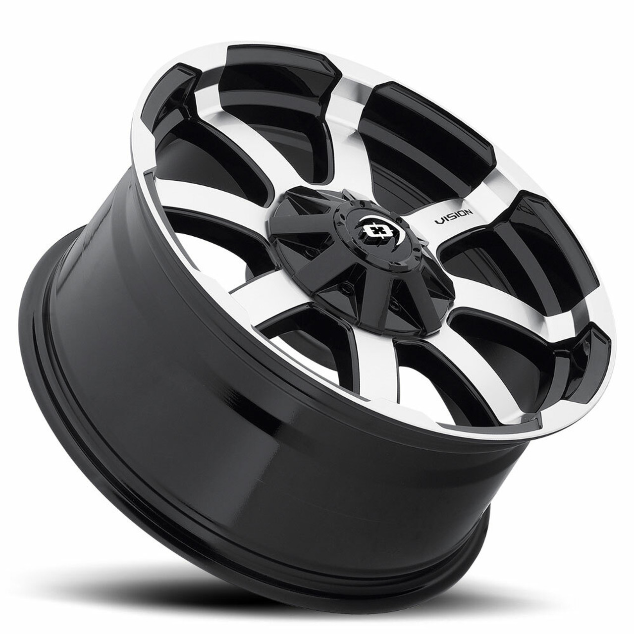 17" Vision Off-Road 413 Valor Gloss Black Machined Wheel 17x8.5 6x135 Rim 18mm