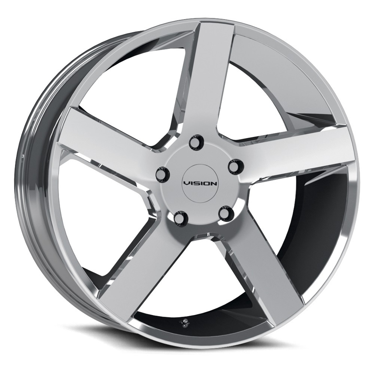 Set 4 22" Vision Street 472 Switchback Chrome Wheels 22x9.5 6x4.5 Rims 15mm