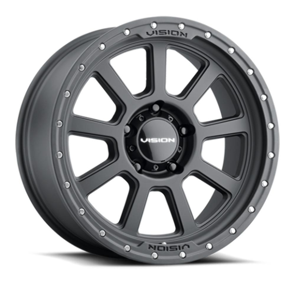 Set 4 18" Vision Off-Road 350 Ojos Satin Black Wheels 18x9 6x135 Truck Rims 12mm