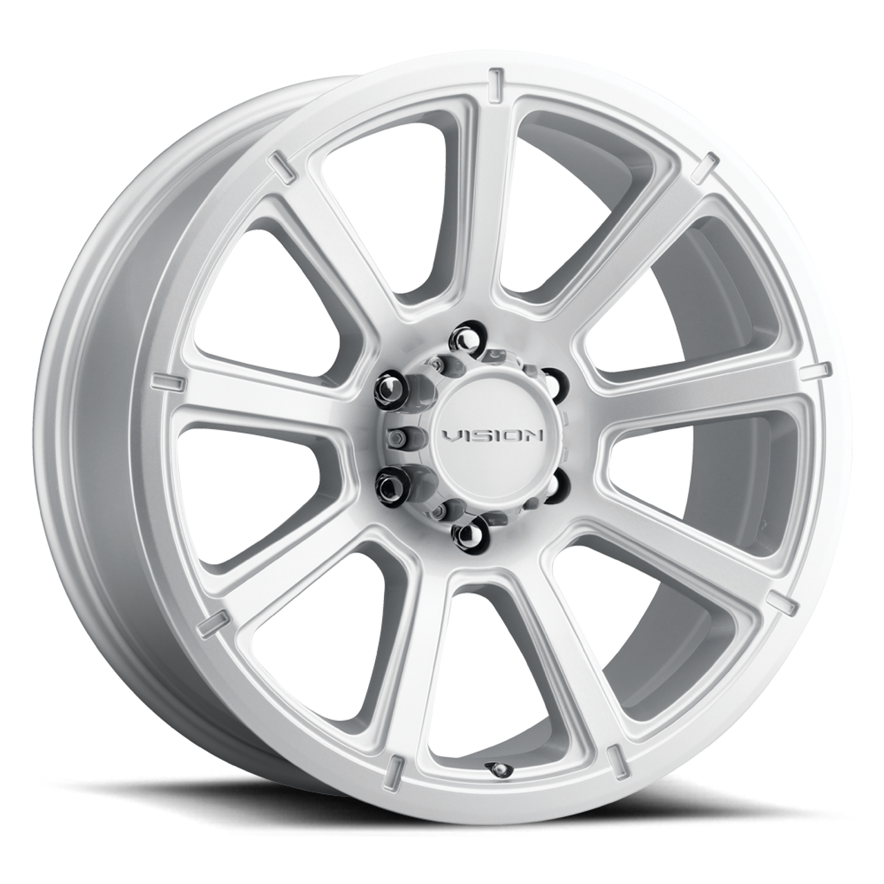 20" Vision Off-Road 353 Turbine Winter Paint-Silver Wheel 20x9 6x5.5 Rim 18mm