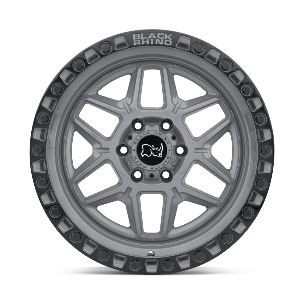 Black Rhino Kelso 17x9 6x5.5 Battleship Gray W/ Black Ring Wheel 17" 0mm Rim
