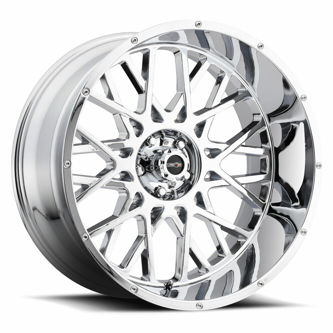 22" Vision 412 Rocker Chrome Wheel 22x10 6x135 For Ford Lincoln Lifted Rim -19mm