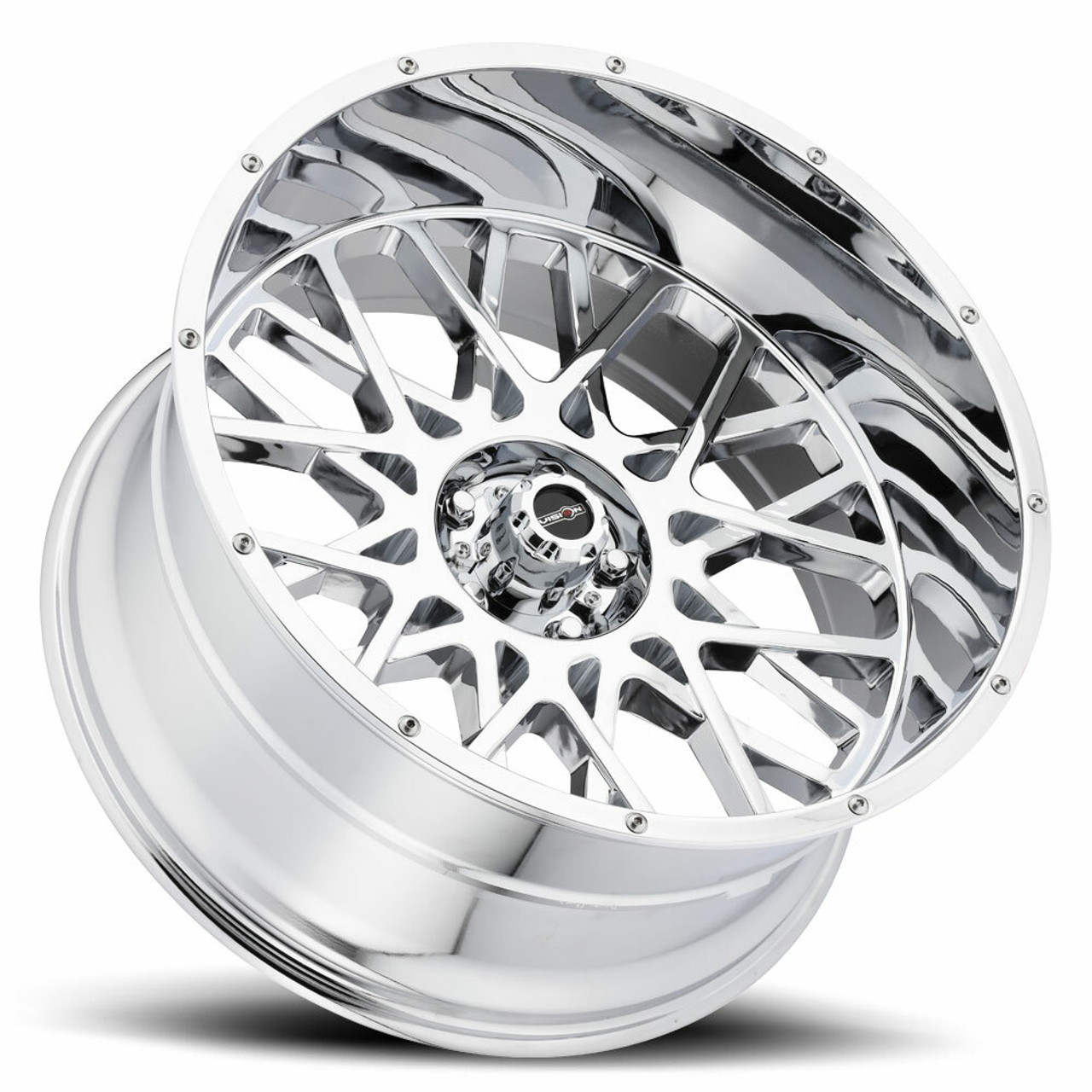 22" Vision 412 Rocker Chrome Wheel 22x10 6x135 For Ford Lincoln Lifted Rim -19mm