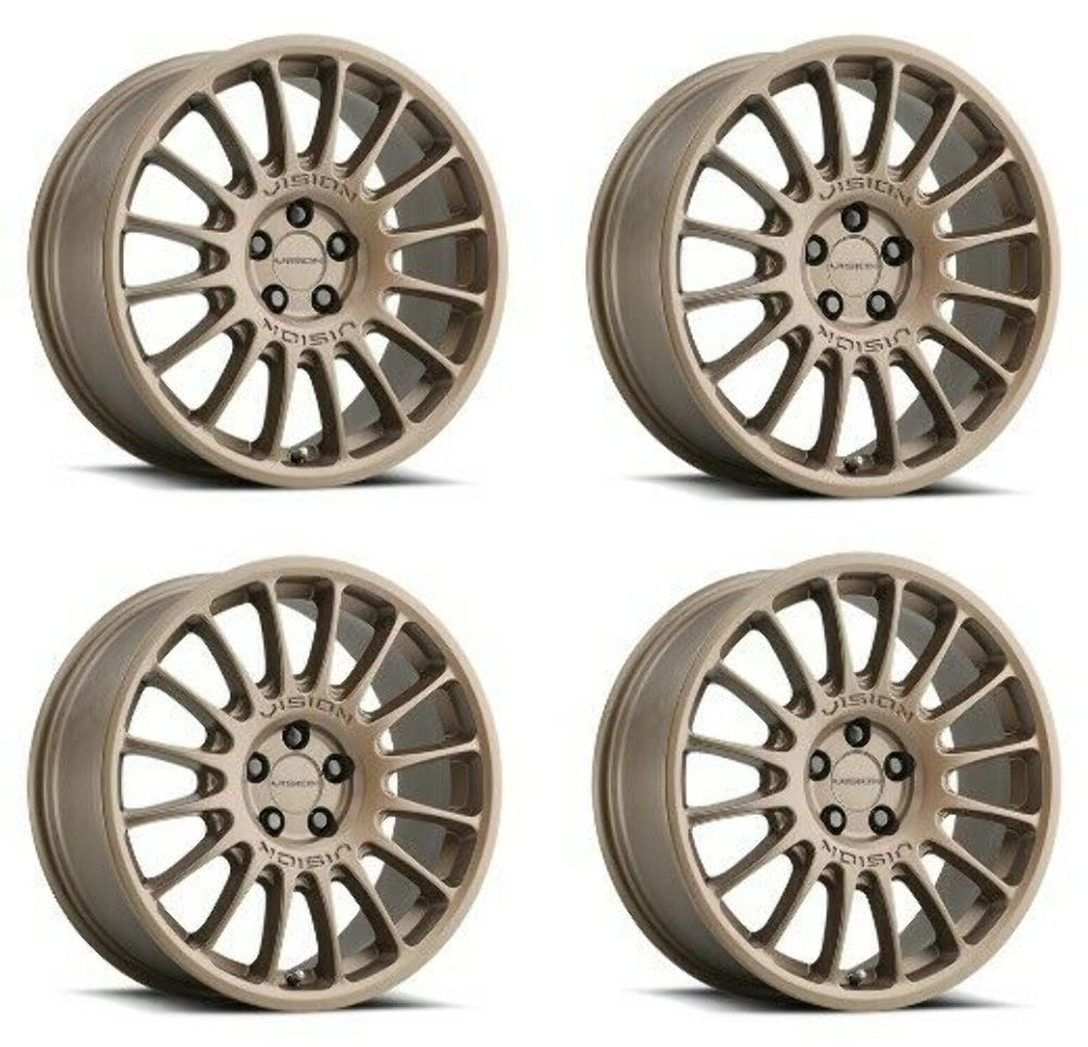 Set 4 18" Vision 477 Monaco Bronze 18x8 Wheels 5x120 38mm Rims