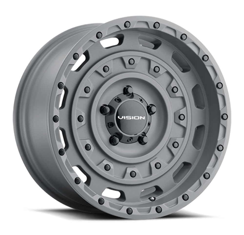 Set 4 18" Vision Off-Road 403 Tactical Thrashed Gun Metal 18x9.5 6x5.5 Rim -18mm