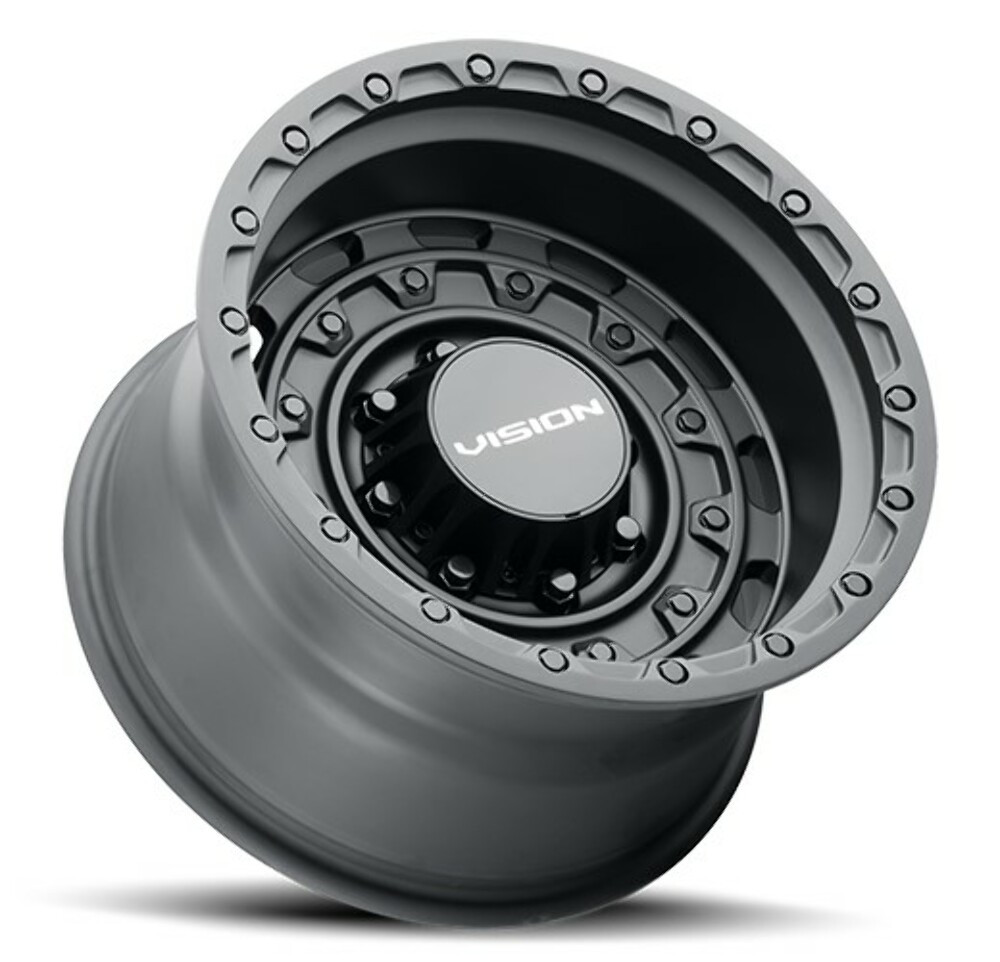 Set 4 17" Vision 403 Tactical Satin Black 17x10 Wheels 8x6.5 (8x165.1) -25mm Rims