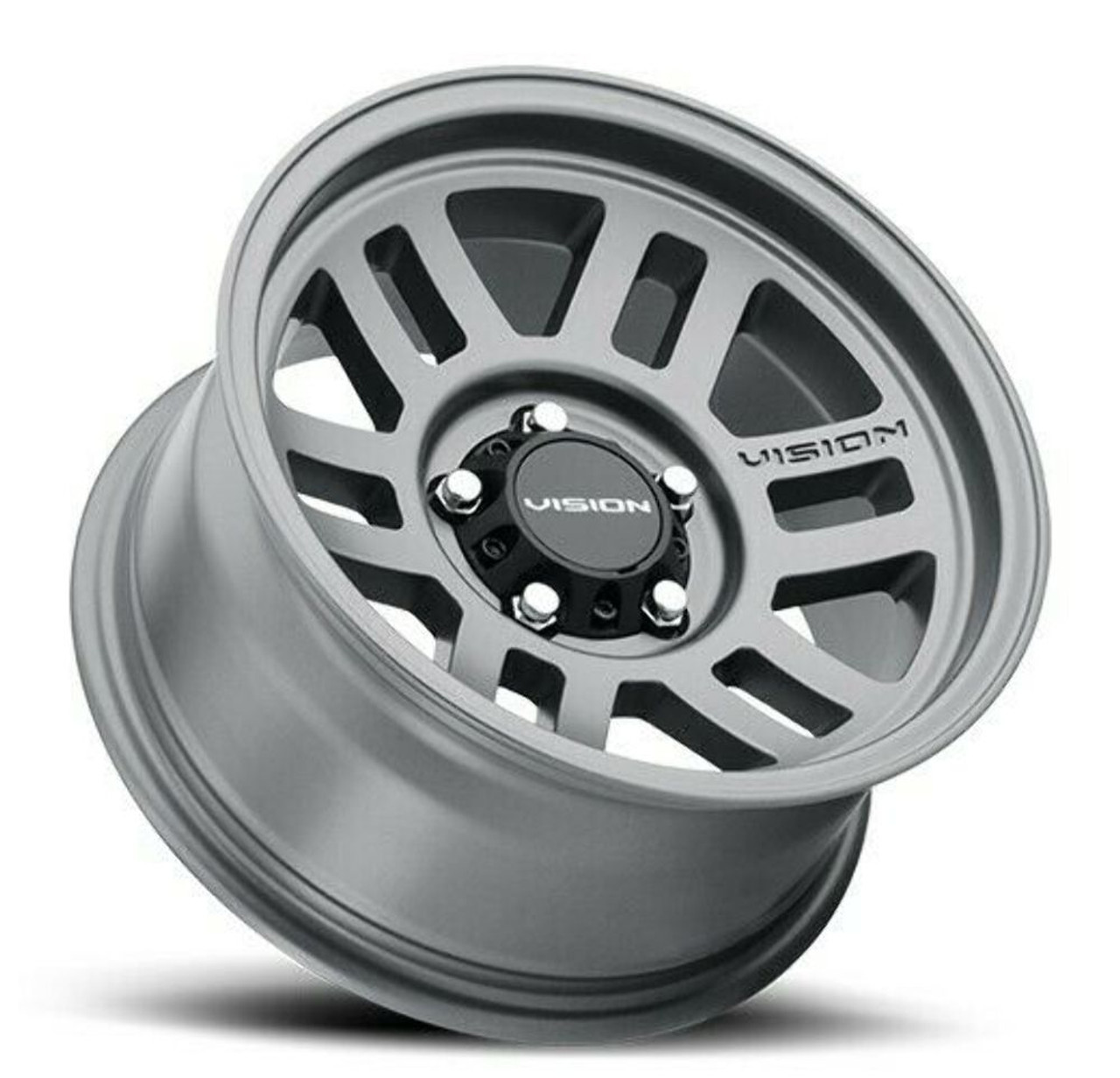 Set 4 17" Vision Off-Road 355 Manx 2 Overland Satin Grey Wheels 17x9 5x5 -12mm Set 4 17" Vision Off-Road 355 Manx 2 Overland Satin Grey Wheels 17x9 5x5 -12mm
