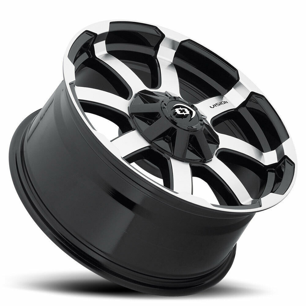 16" Vision 413 Valor Gloss Black Machined Face 16x8 Wheel 6x5.5 (6x139.7) 0mm Rim