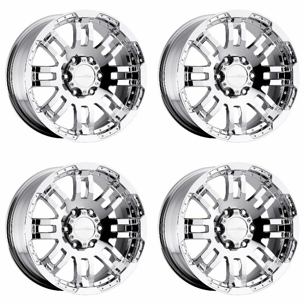 Set 4 16" Vision 375 Warrior Chrome 16x6.5 Wheels 6x130 45mm Rims