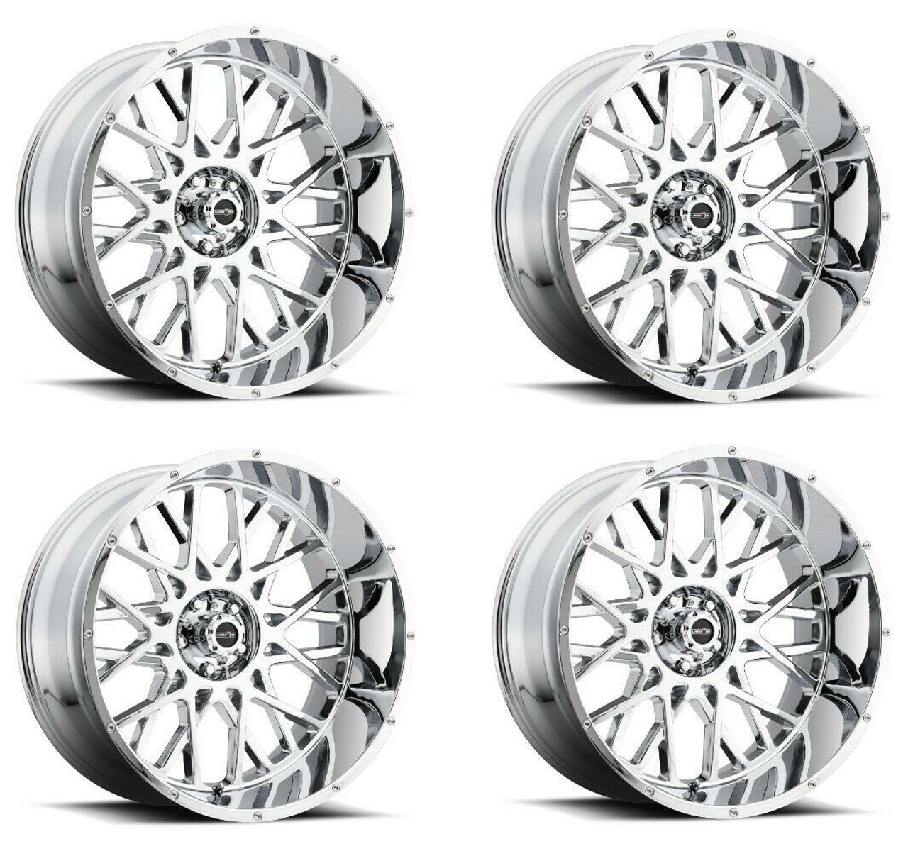 Set 4 18" Vision Off-Road 412 Rocker Chrome Wheels 18x9 8x170 Truck Rims -12mm Set 4 18" Vision Off-Road 412 Rocker Chrome Wheels 18x9 8x170 Truck Rims -12mm