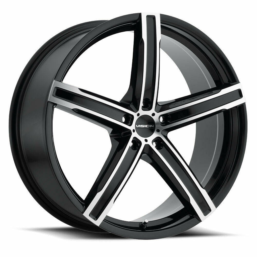 20" Vision 469 Boost Gloss Black Machined Face 20x8.5 Wheel 5x120 35mm Rim